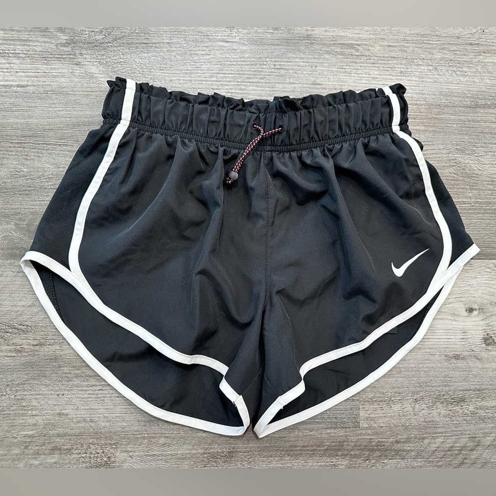 Nike Women's Black Dri-Fit Athletic Shorts with White Trim